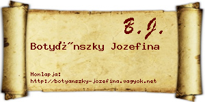 Botyánszky Jozefina névjegykártya